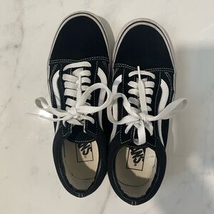 Vans Classic Black and White Lace-Up Shoes